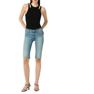 HUDSON Amelia Mid-Rise Stretch Denim Knee Shorts, Size 28